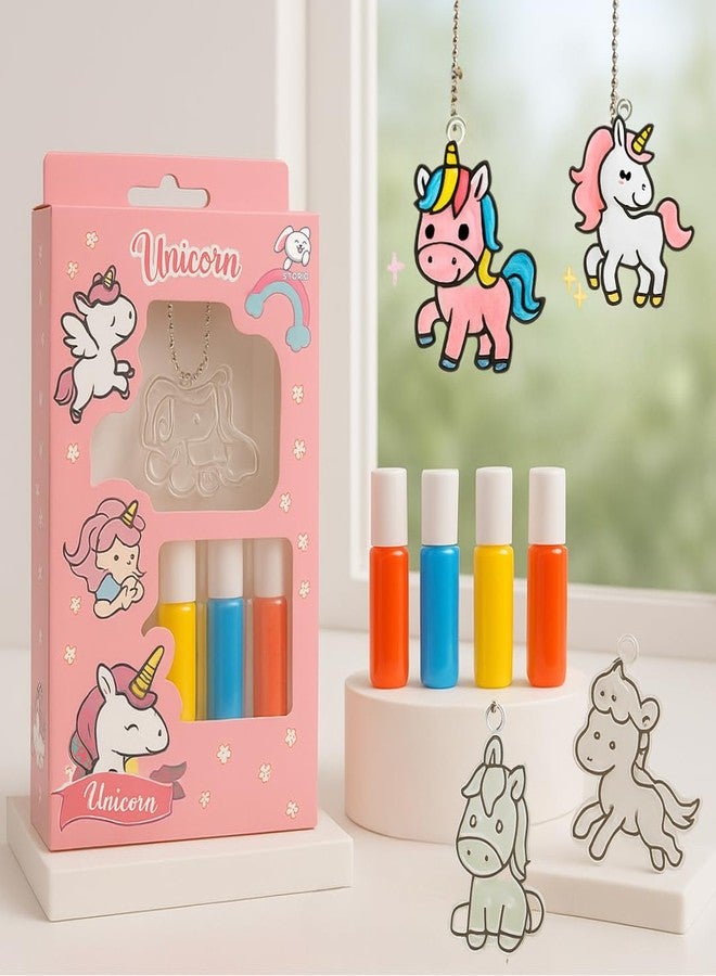 مجموعة ستوريو يونيكورن لتزيين النوافذ بالغراء للبنات | مجموعة فنية سهلة التركيب بدون فوضى مع قوالب | لعبة حرفية إبداعية للأطفال من عمر 4 سنوات فما فوق | هدية تذكارية لعيد الميلاد